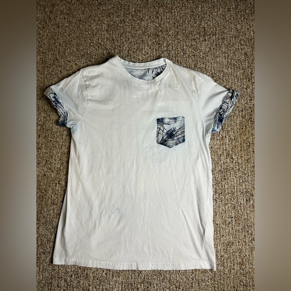 White And Blue Shirt With pocket